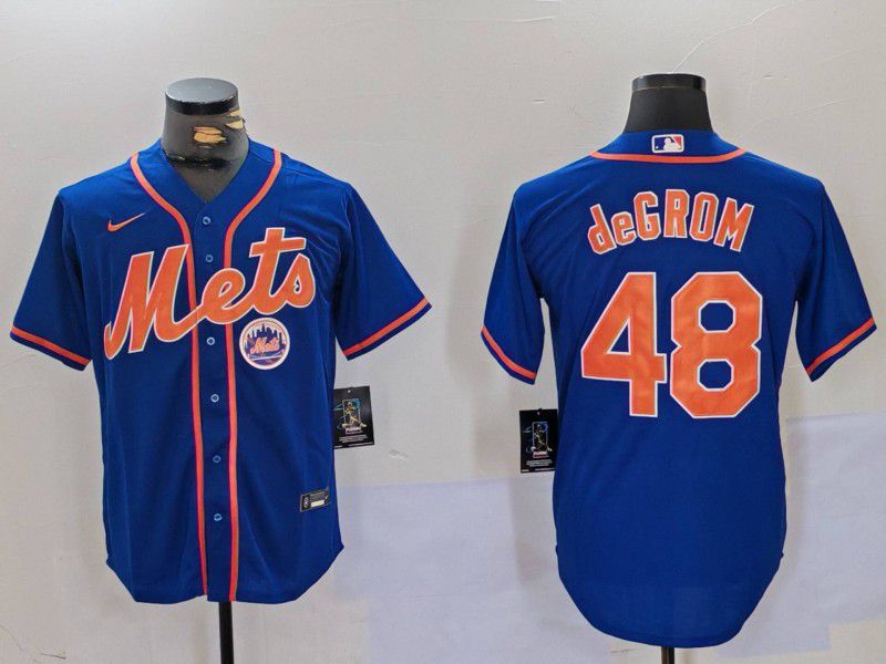 Men New York Mets #48 Degrom Blue Game 2024 Nike MLB Jersey style 3->new york mets->MLB Jersey